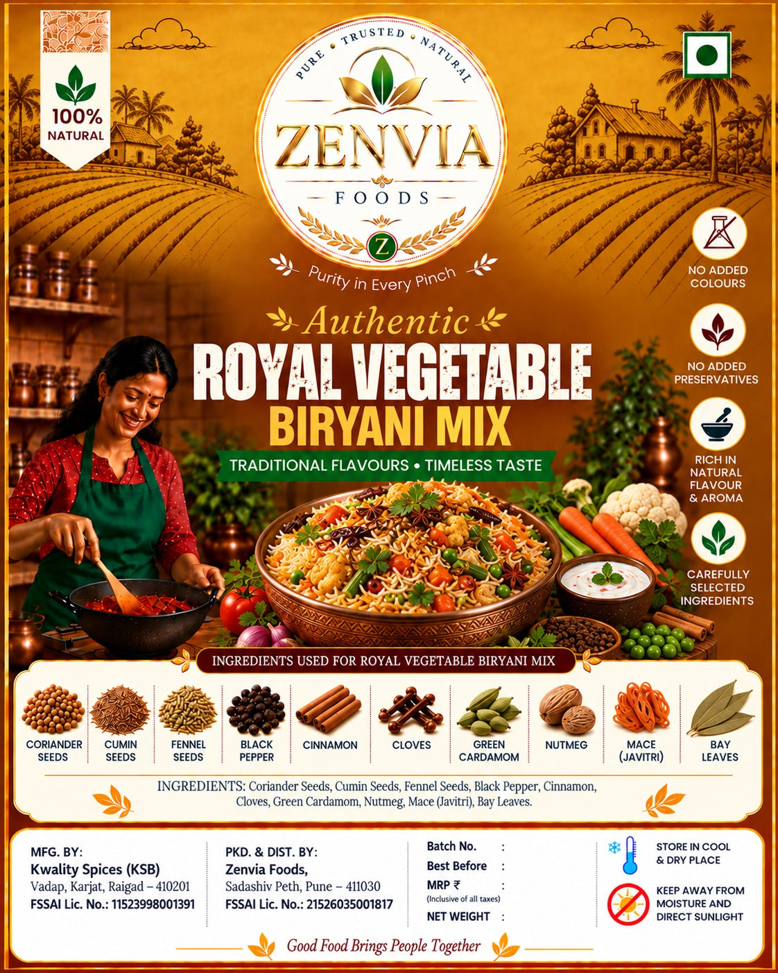 Zenvia Royal Vegetable Biryani Mix